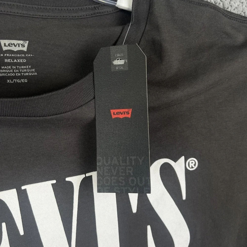 Levi's Shirt Mens XL Gray Long‎ Sleeve Relaxed Fit Graphic Logo NWT​
